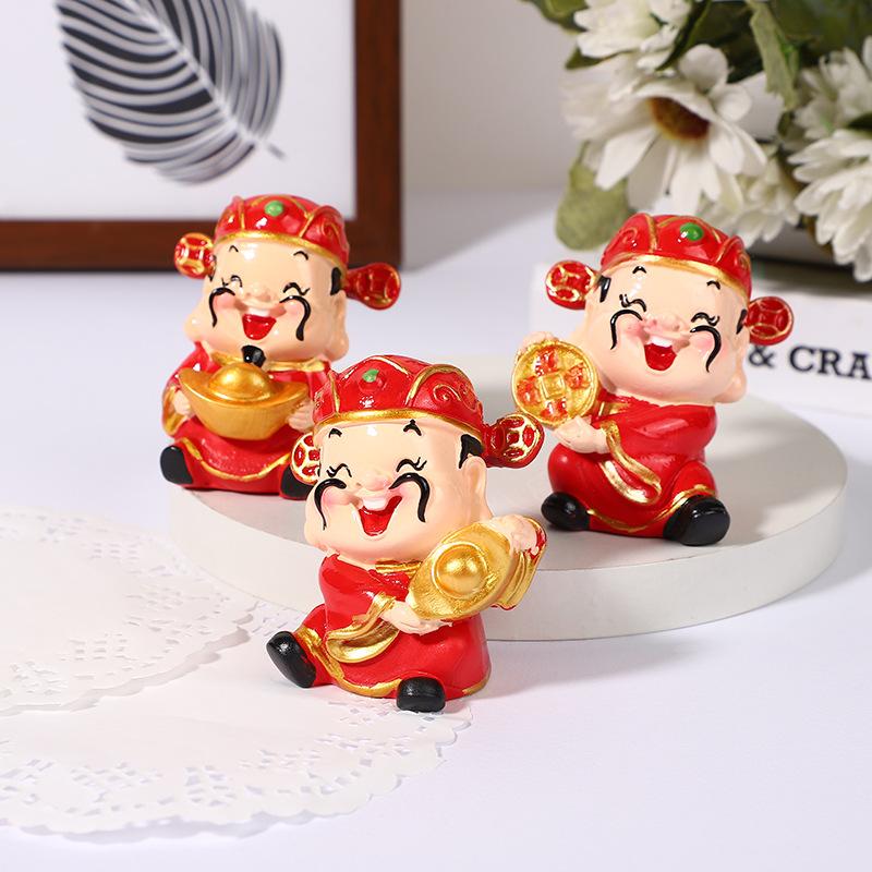 Phụ Kiện Terrarium Tượng thần tài size nhỏ trang trí bánh kem, xe hơi, mang tài lộc (TBS-42)