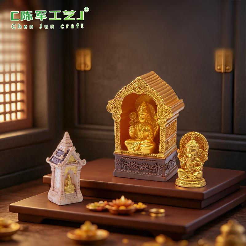 Phụ Kiện Tiểu Cảnh Đền Thờ Ấn Độ Màu Vàng Mini (PK-667)