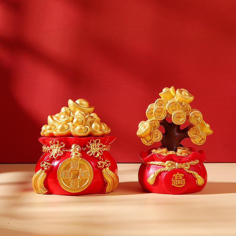 Phụ Kiện Terrarium Cây tài lộc túi tiền phong cách Tết, quà tặng năm mới ý nghĩa (TBS-47)