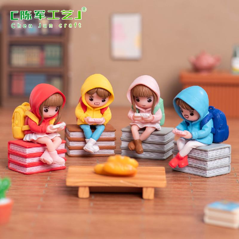 Phụ Kiện Tiểu Cảnh Cặp đôi game thủ đeo balo mini (PK-1058)