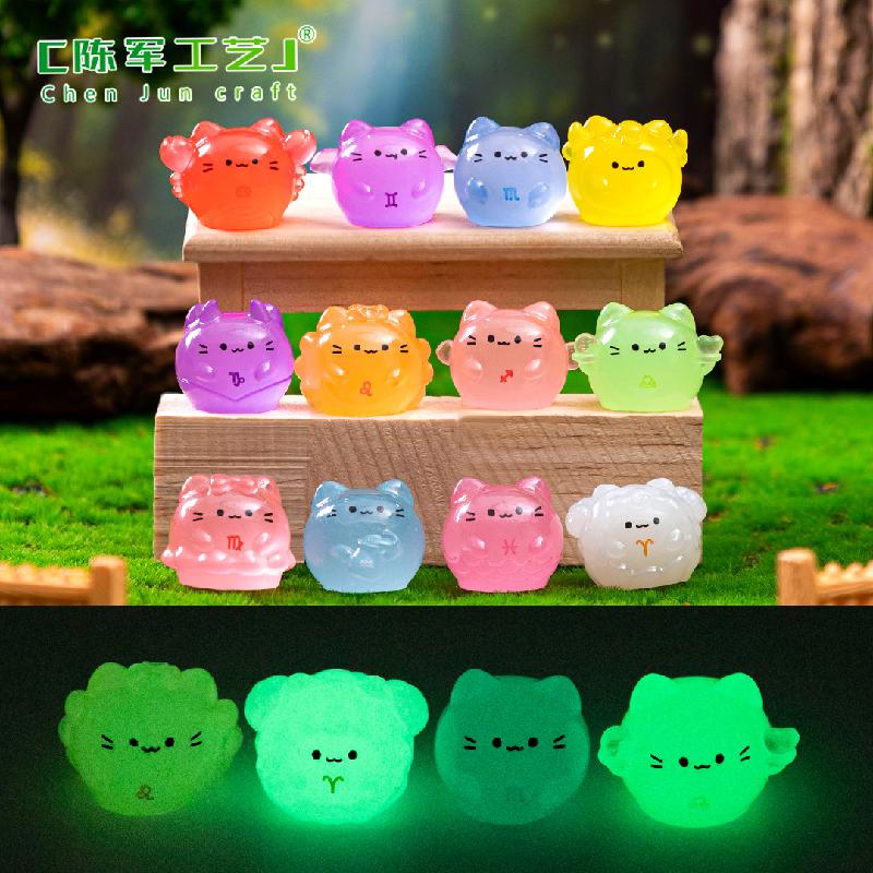 Phụ Kiện Tiểu Cảnh Mèo 12 Cung Hoàng Đạo Phát Quang Mini DIY (PK-819)
