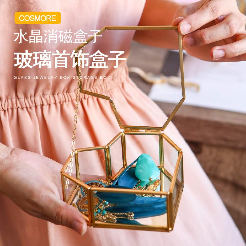 Chậu Đa Giác Hộp kính trang sức hình trái tim cổ điển (DG-81)