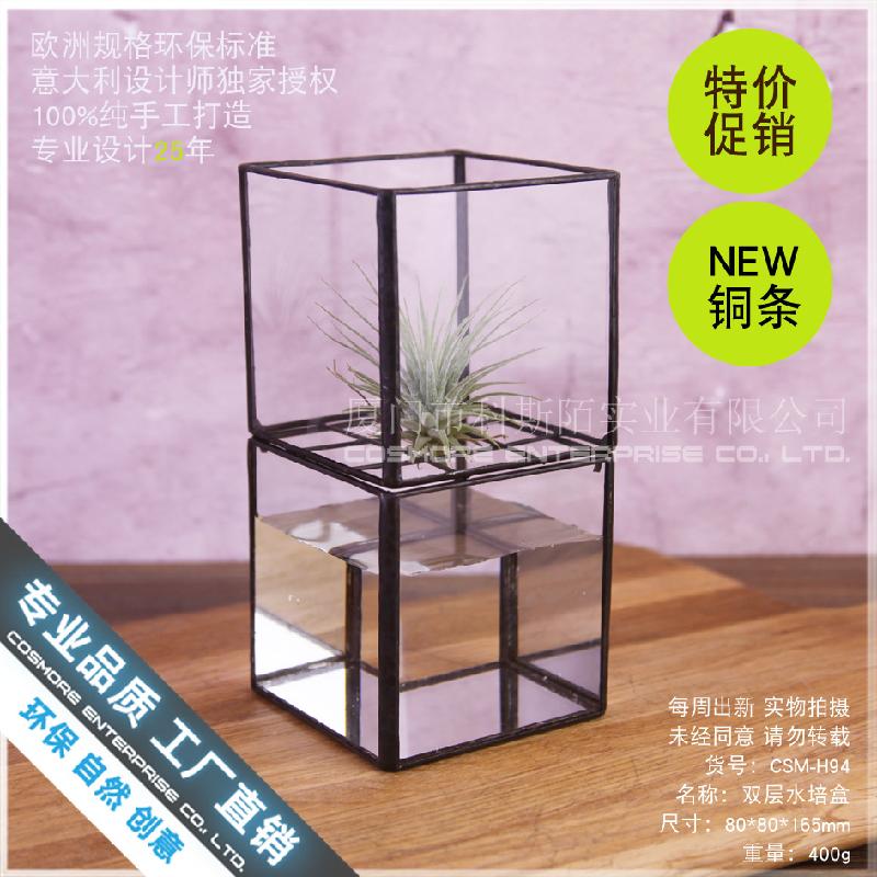 Chậu Đa Giác Bình hoa kính thủy canh mini (DG-40)