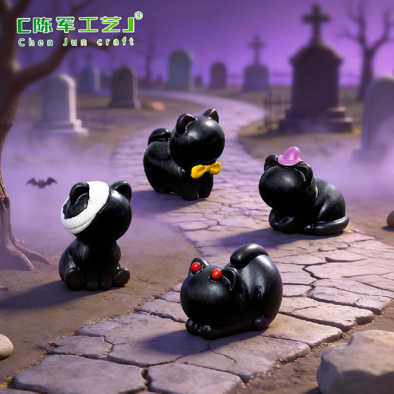 Phụ Kiện Tiểu Cảnh Mèo Không Mặt Halloween Mini (PK-211)
