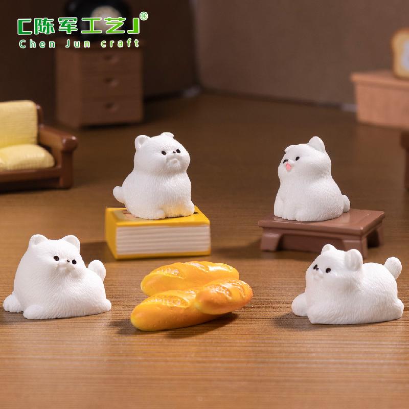 Phụ Kiện Tiểu Cảnh Chó trắng dễ thương mini (PK-1205)