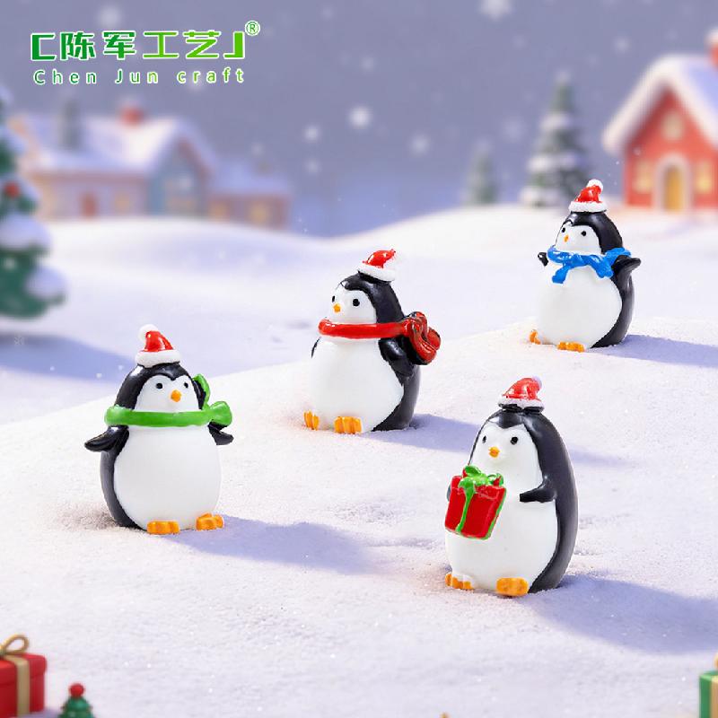 Phụ Kiện Tiểu Cảnh Tiểu cảnh chim cánh cụt Noel, phụ kiện trang trí dễ thương mini (ZC-560)