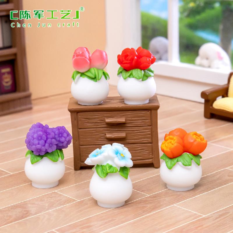Phụ Kiện Tiểu Cảnh Tiểu cảnh chậu hoa nhỏ, phụ kiện trang trí nhà búp bê mini (ZC-523)
