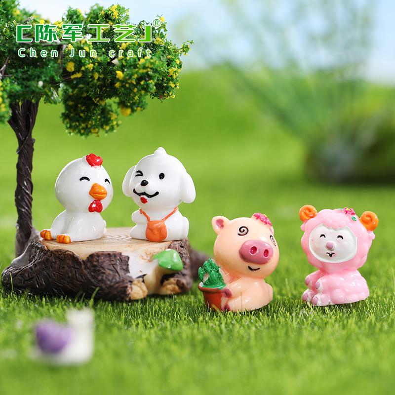 Phụ Kiện Tiểu Cảnh Tiểu cảnh 12 con giáp, phụ kiện trang trí trẻ em mini dễ thương (ZC-517)