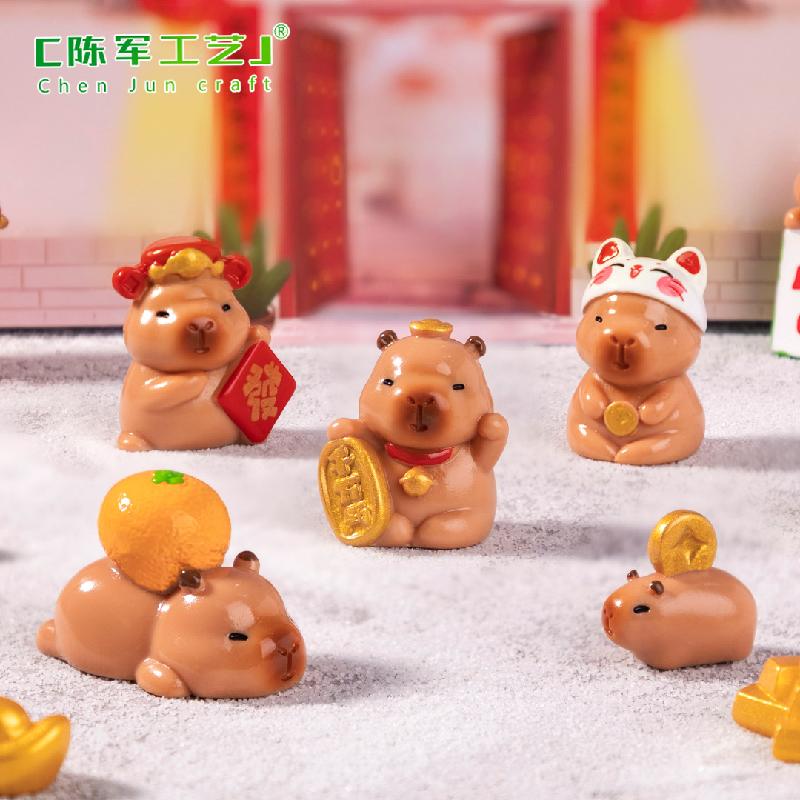 Phụ Kiện Tiểu Cảnh Capybara Chiêu Tài Năm Mới Mini (PK-557)