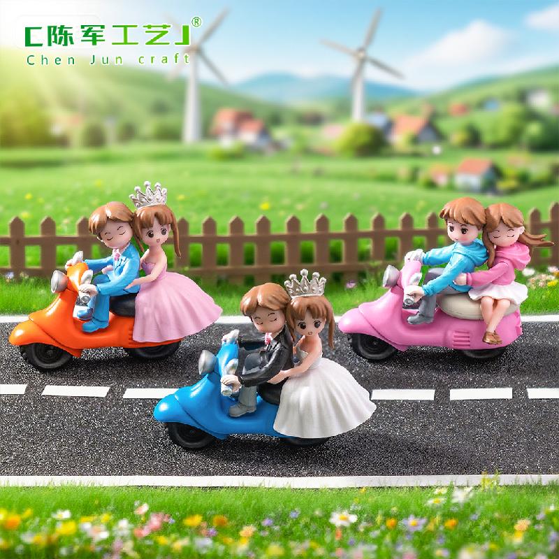 Phụ Kiện Tiểu Cảnh Cặp Đôi Xe Máy Hoạt Hình Mini (PK-601)