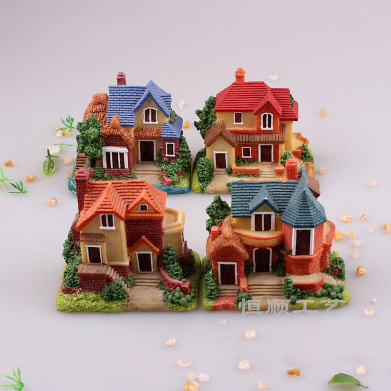 Phụ Kiện Terrarium Phụ kiện tiểu cảnh nhựa resin Vina - Biệt thự, dành cho sa bàn (TBS-73)