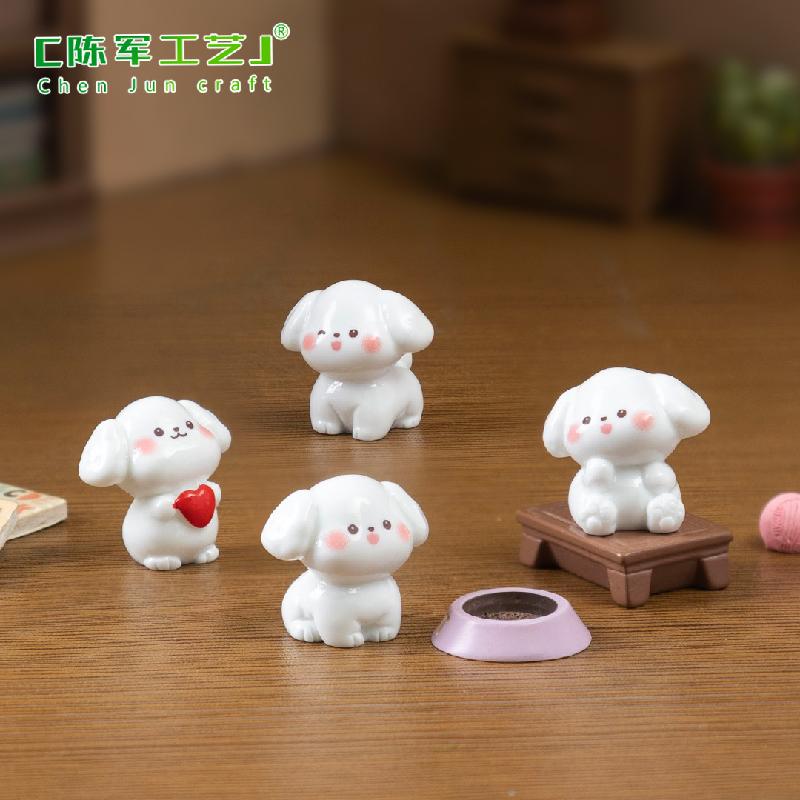 Phụ Kiện Tiểu Cảnh Chó trắng đáng yêu mini nhà búp bê (PK-763)