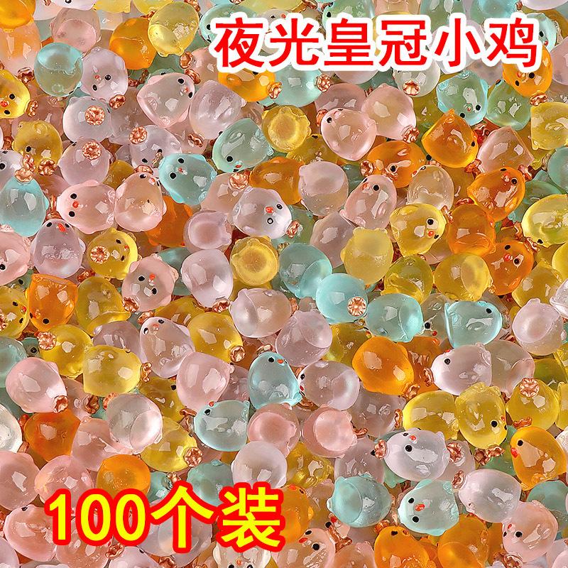 Phụ Kiện Terrarium Gà dạ quang size nhỏ, vương miện phát sáng, mini trang trí, đồ chơi (TBS-65)