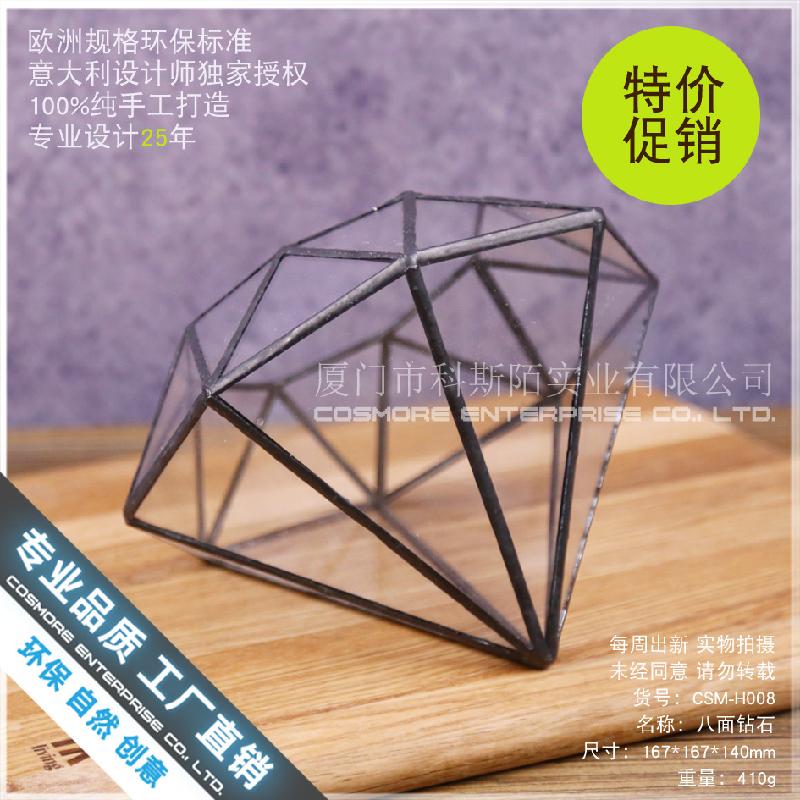 Chậu Đa Giác Nhà kính kim cương 8 mặt Terrarium (DG-232)