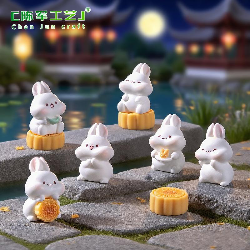 Phụ Kiện Tiểu Cảnh Thỏ Trung Thu & Bánh Trung Thu (PK-898)