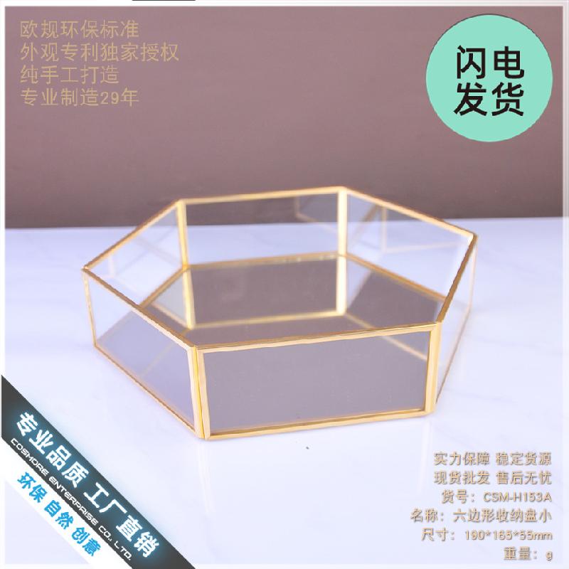 Chậu Đa Giác Khay kính lục giác trang trí, hộp đựng trang sức (DG-67)