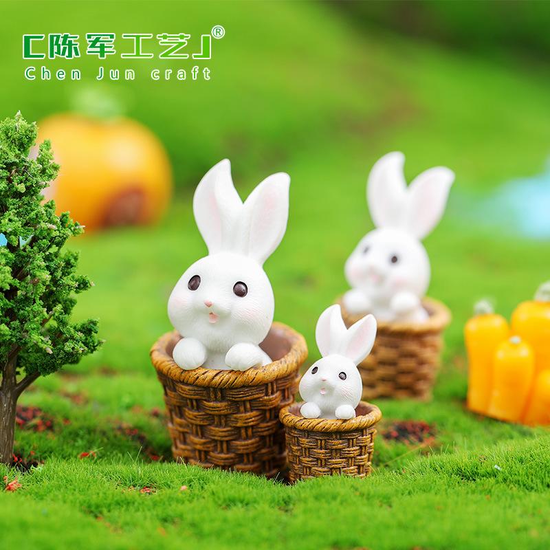 Phụ Kiện Tiểu Cảnh Tiểu cảnh thỏ và cà rốt, nhà vườn trang trí dễ thương (ZC-243)