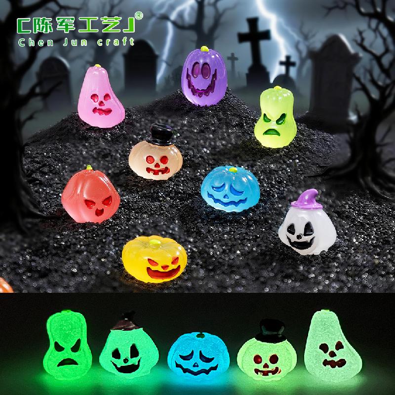 Phụ Kiện Tiểu Cảnh Bí Ngô Halloween Phát Sáng Mini (PK-489)