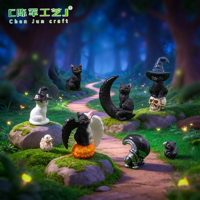 Phụ Kiện Tiểu Cảnh Mèo Song Sinh Halloween Mini (PK-243)