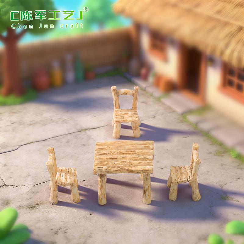 Phụ Kiện Tiểu Cảnh Tiểu cảnh bàn ghế vuông, phụ kiện trang trí cây cảnh mini (ZC-172)