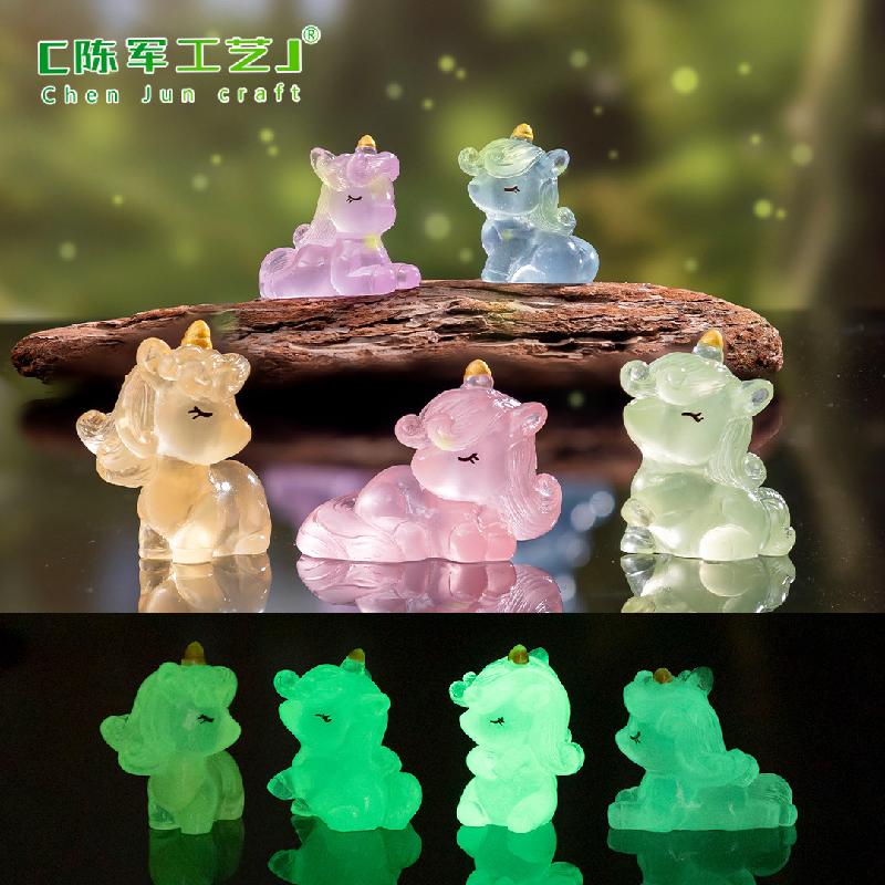 Phụ Kiện Tiểu Cảnh Tiểu cảnh kỳ lân phát sáng, phụ kiện trang trí bàn dễ thương (ZC-526)