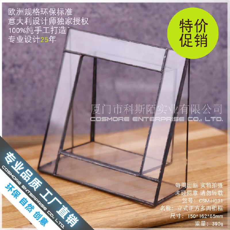 Chậu Đa Giác Nhà kính vuông đứng Terrarium, chậu sen đá mini (DG-53)