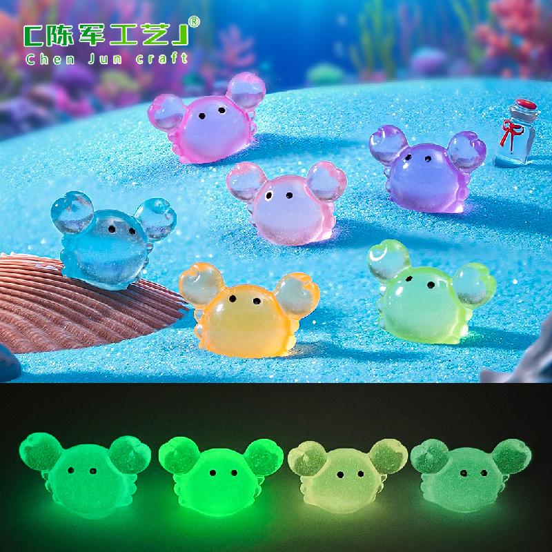 Phụ Kiện Tiểu Cảnh Cua Tròn Phát Quang Mini Hồ Cá DIY (PK-831)