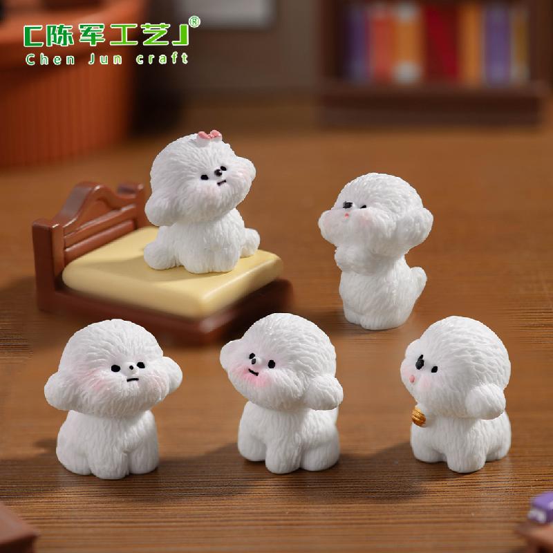 Phụ Kiện Tiểu Cảnh Chó Trắng Dễ Thương Mini Trang Trí (PK-59)