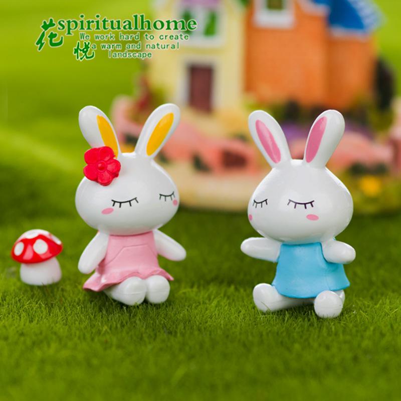 Phụ Kiện Tiểu Cảnh Thỏ Tai To & Chó Cặp Đôi Mini DIY (PK-839)
