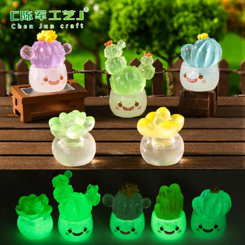 Phụ Kiện Tiểu Cảnh Xương rồng & sen đá phát sáng mini (PK-1157)